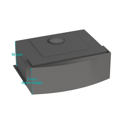 Évier de cuisine noir 24 po x 21 po x 10 po - Évier de cuisine noir en acier inoxydable de calibre 16