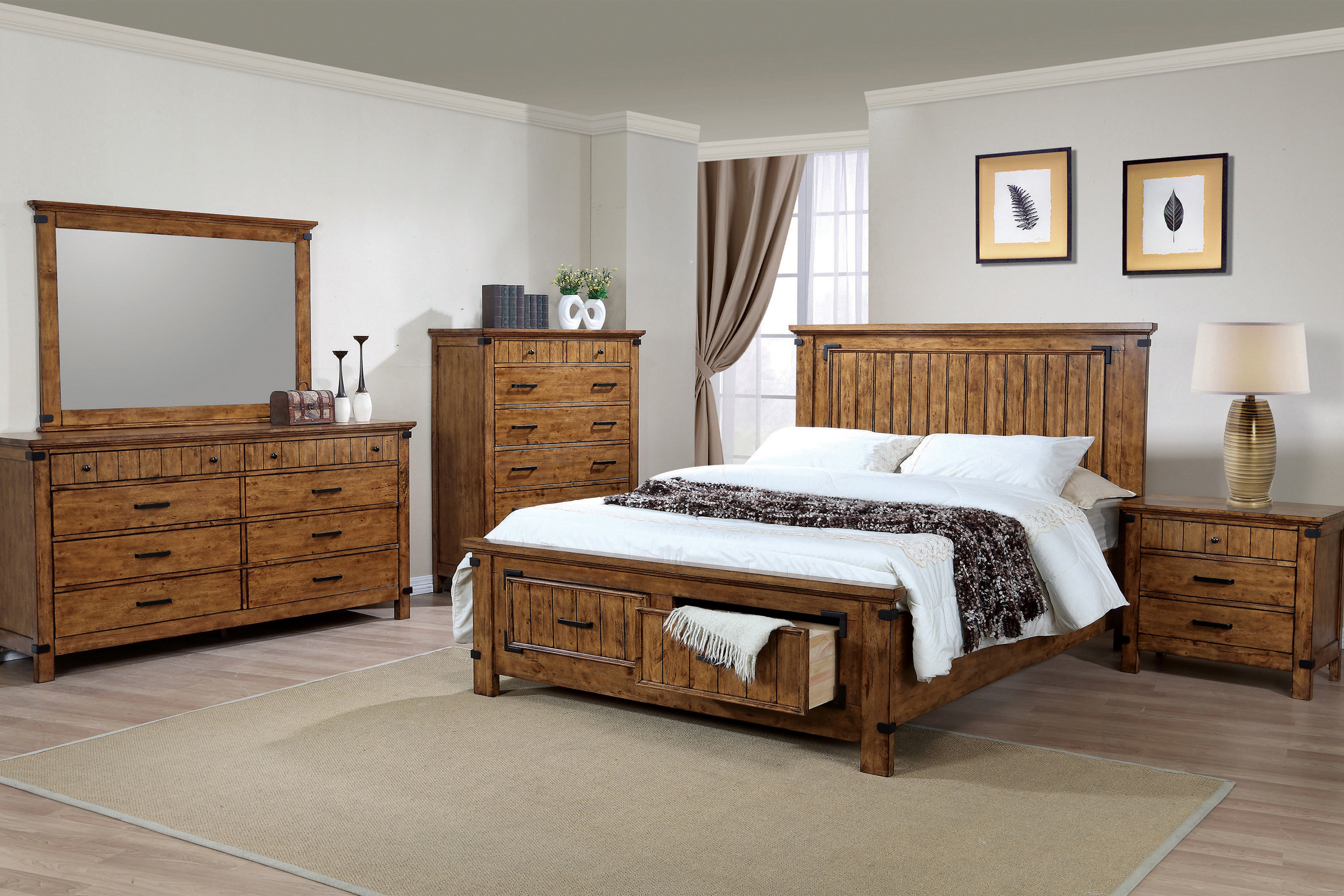 Millwood Pines Storage Bedroom Set Rustic Honey - Wayfair Canada