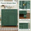 Meuble-lavabo de 30 po de largeur avec lavabo en céramique, armoire de rangement en bois avec tiroir (vert)-131401542