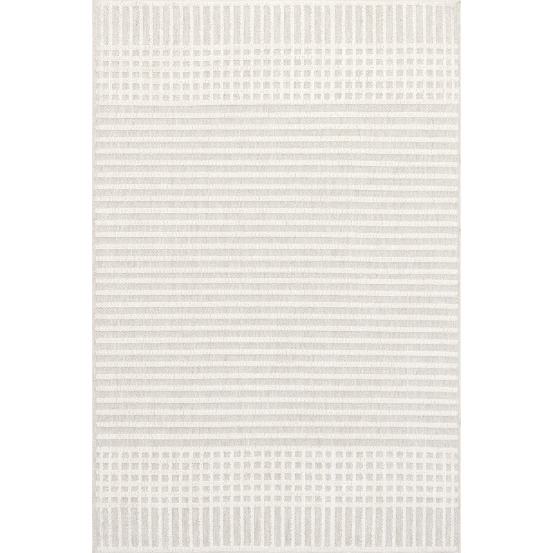 Yulia Geometric Bands Machine Washable Area Rug, Rectangle 5'3" x 7'7"