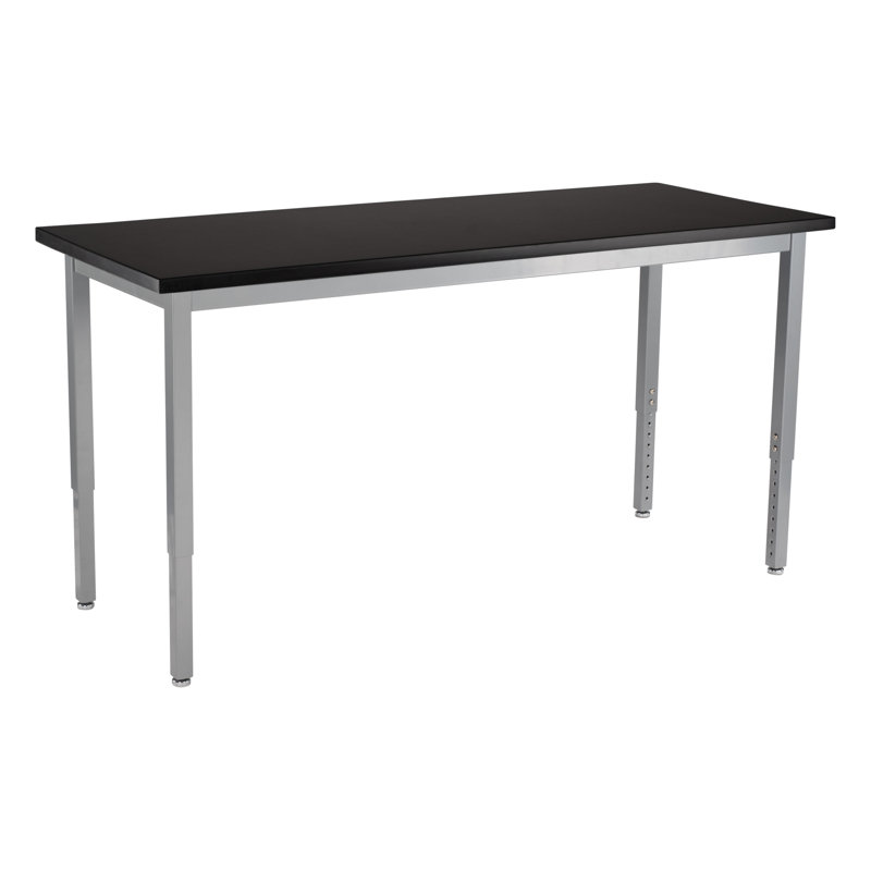 Table scientifique en acier à hauteur réglable, Résistant aux produits chimiques, H 37 po x L 54 po x l 24 po