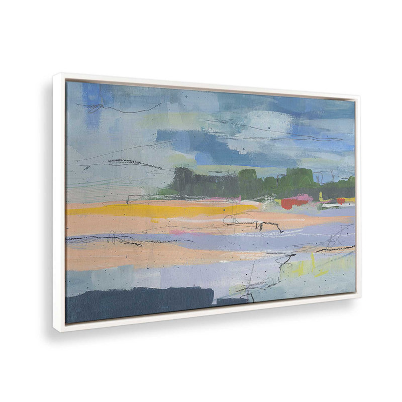 «Twilight's First Glow», reproduction sur toile, Cadre flottant blanc, H 22 po x l 32 po x P 1,75 po