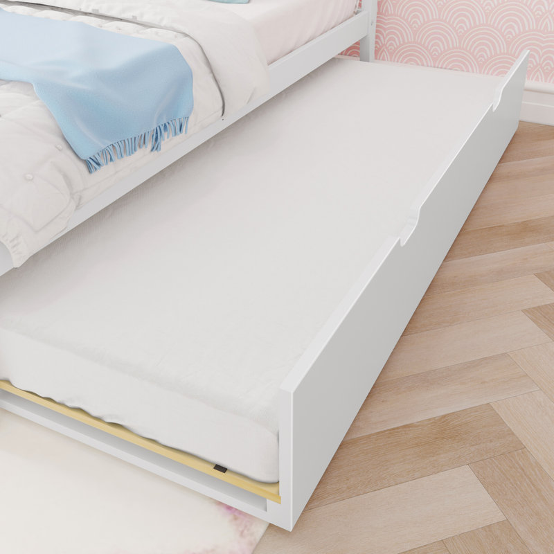 Lit gigogne en bois massif Rosenthal, Blanc, Double