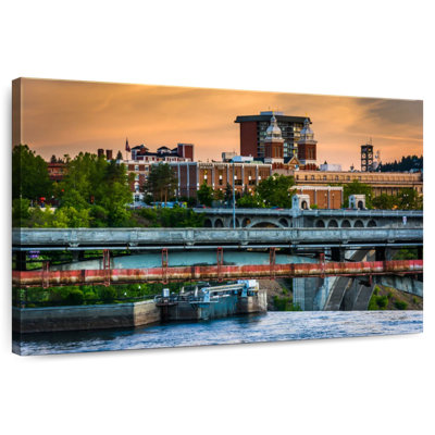 Spokane City At Sunset