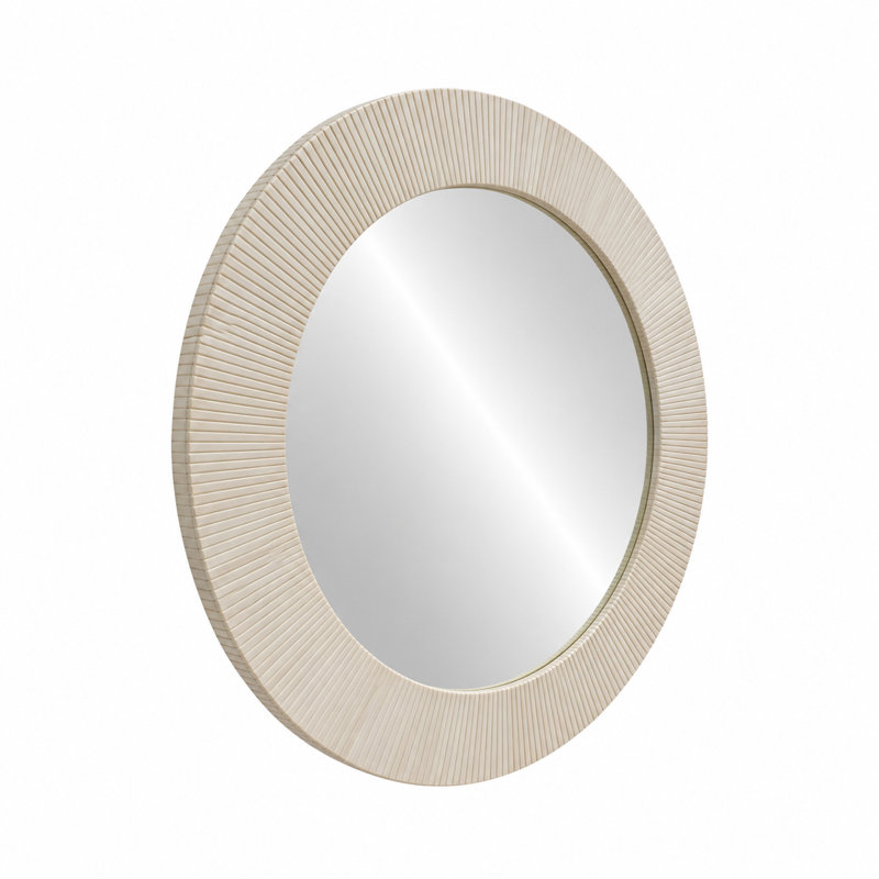 Miroir rond ivoire