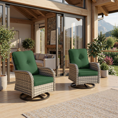 Chaises de patio à bascule pivotantes toutes saisons avec coussins