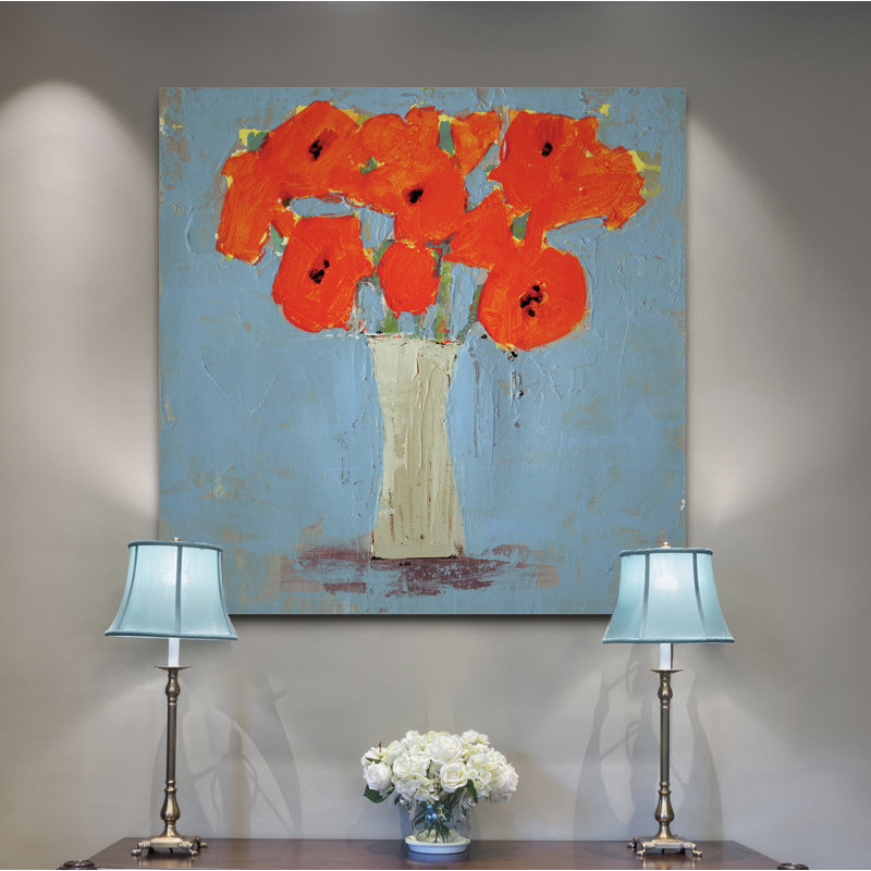 « orange pop impression ii », peinture, H 10 po x l 10 po x P 1,5 po, Toile tendue