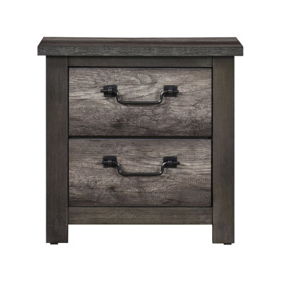2 Bedroom Nightstand In Gray - Composite Wood With Drawers