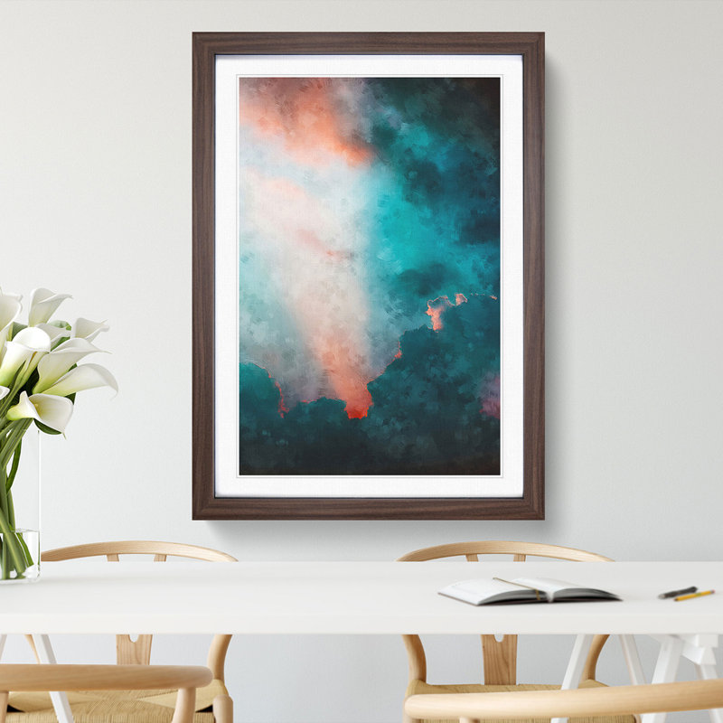 Ray of Light Through the Clouds - Picture Frame Graphic Art Print, 33cm H x 24cm W x 2cm D, Walnut Framed