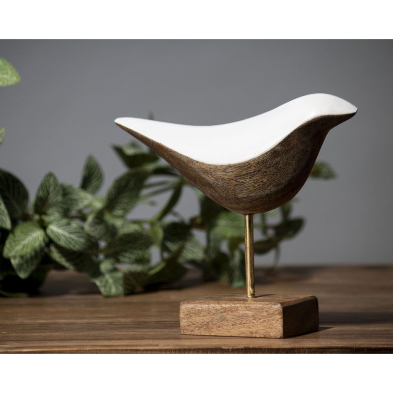 Multicolored Handcarved Mango Wood Bird Figurine