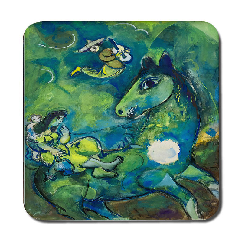 Prestige Placemat And Coaster Set In Exclusive Green Wildlife Artwork With Wooden Base
