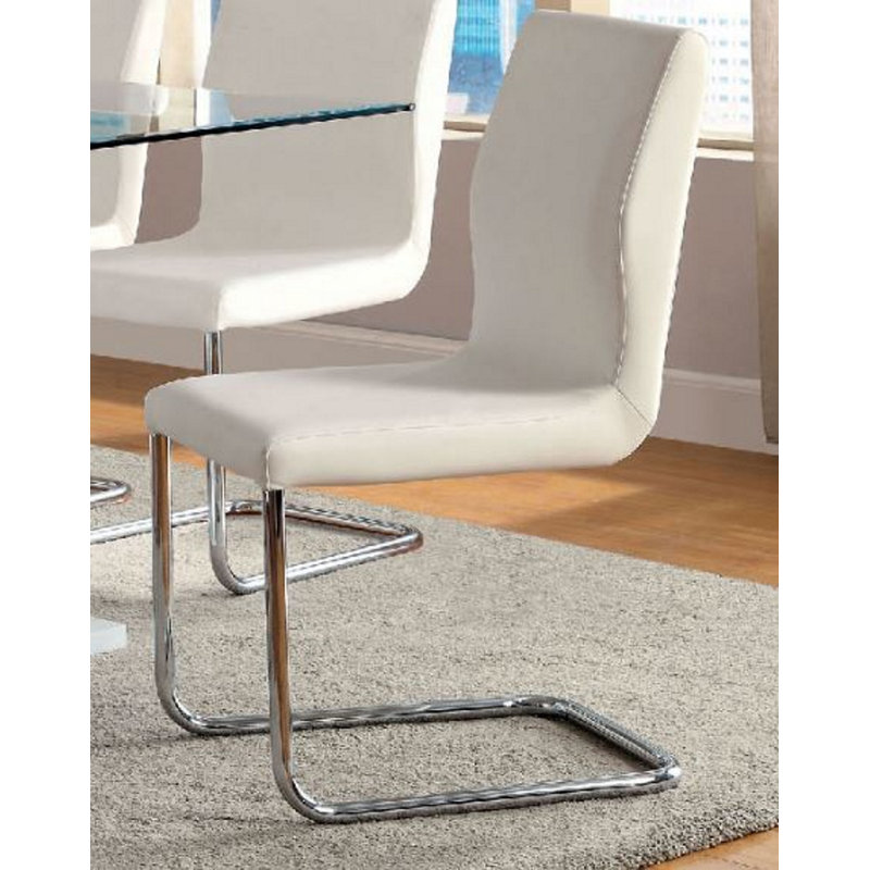 Chaise d’appoint rembourrée blanche Engelbert