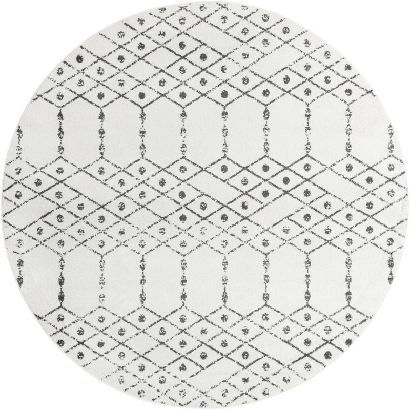 Isaiu Geometric Indoor Rug, Round 7'10"