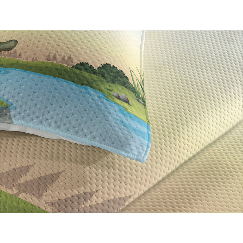 Reptile Polyester Coverlet, King Bedspread + 2 Shams