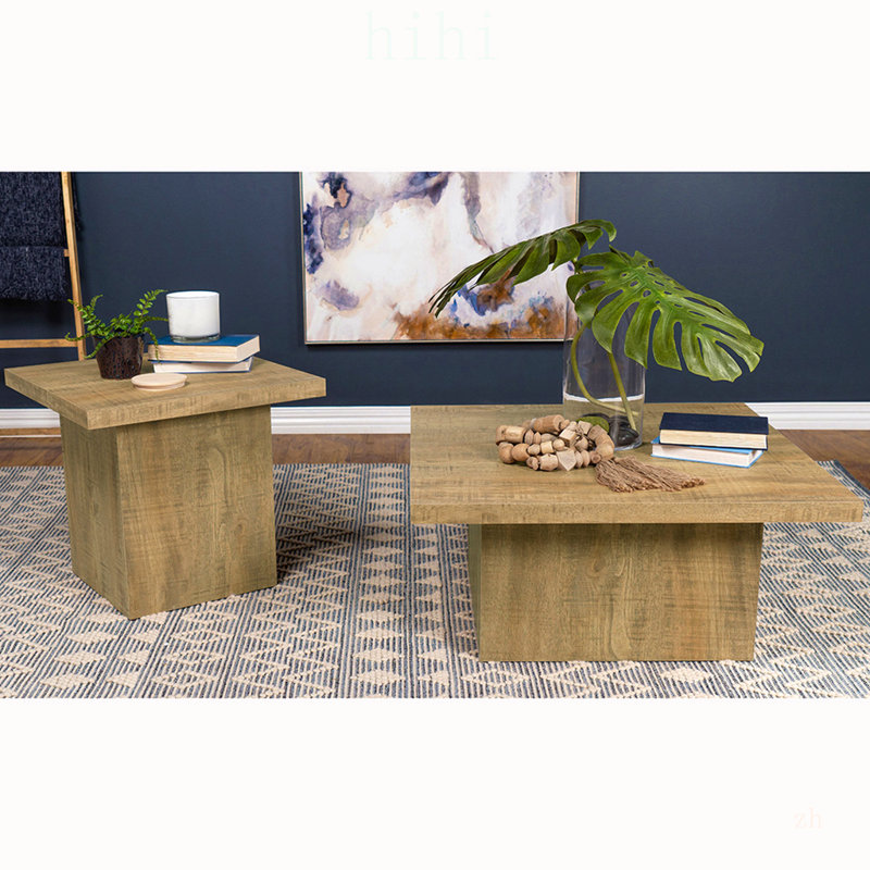 Table basse Castleton en bois de Java vieilli avec étagère spacieuse, idéale pour les intérieurs modernes et rustiques.