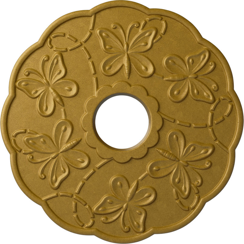 Médaillon de plafond H 17,875 po x l 17,875 po Terrones, Or du Pharaon