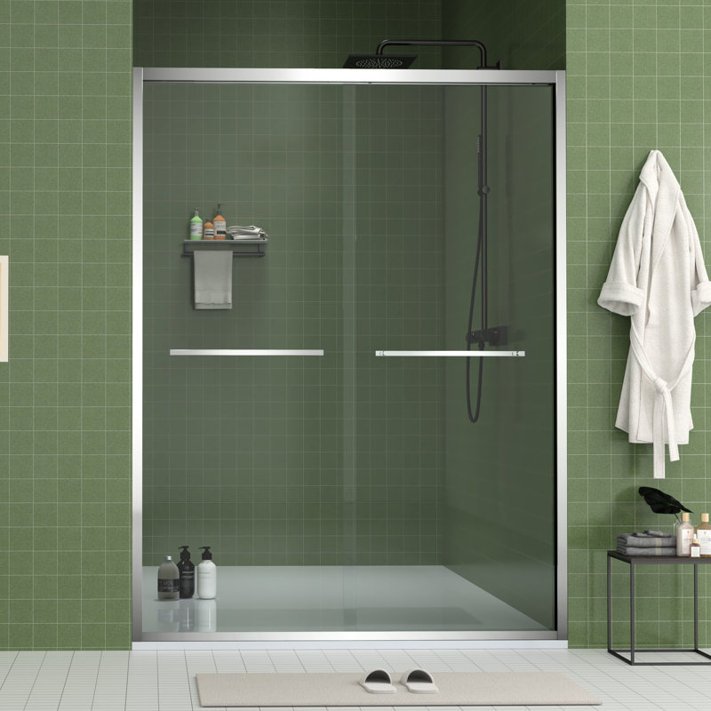 Porte coulissante de 60 po de largeur et 70 po de hauteur avec porte coulissante en aluminium et double poignée comme porte-serviettes