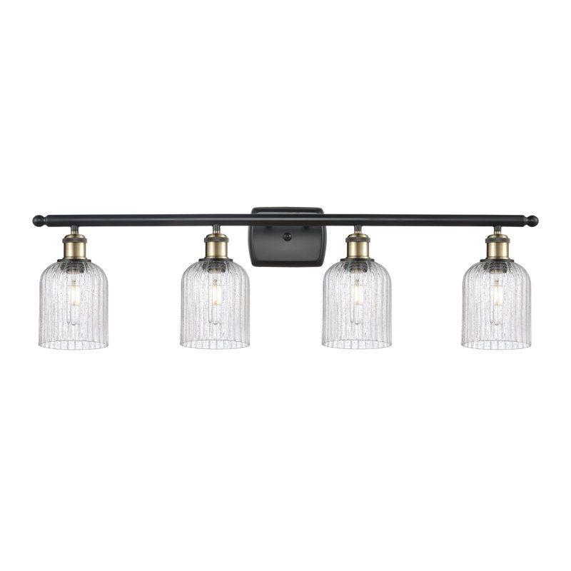 Fiennes 4 - Light Dimmable Vanity Light, Black Antique Brass, Seedy