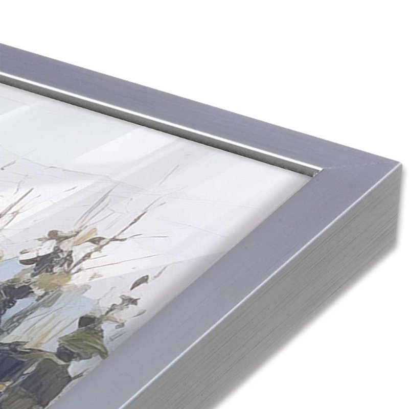 «Strem Bend» par Heidi Kuntz, reproduction d'art, L 20 po x H 20 po, Argent, Impression encadrée