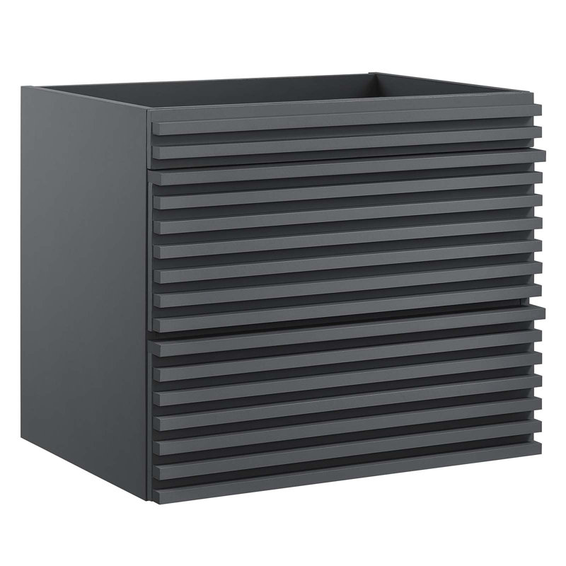 Modway Render 23.5" Wall Mounted Single Bathroom Vanity Base Only, Gray