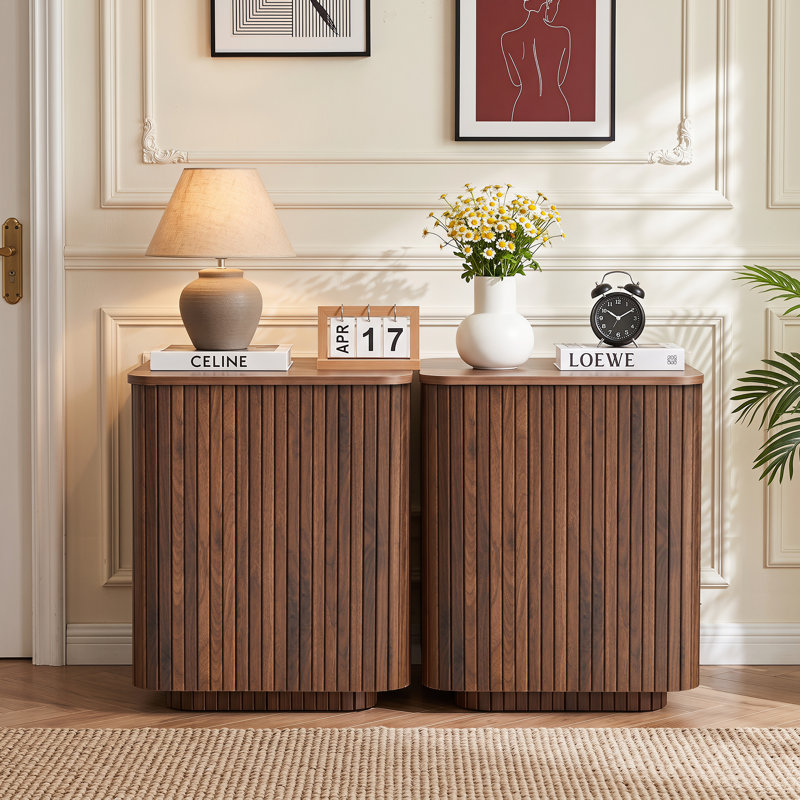 Ensemble de table de bout carrée, Noyer