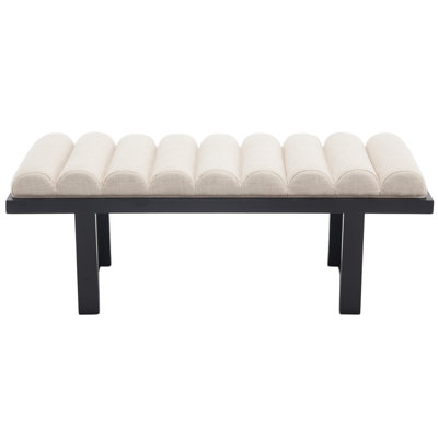Upholstered Solid Wood Bench, Column Upholstered Bench 45.75'' Wide