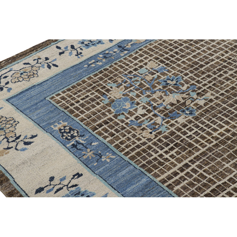 Burano Hand Knotted Wool Geometric Area Rug, Rectangle 5' x 8'