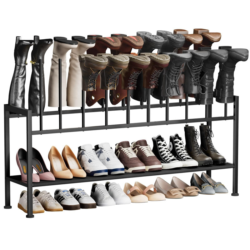 3-Tier Boot Rack Organizer - Heavy Duty Metal Shoe Storage For Tall Boots, Sneakers & Heels, Holds Up To 10 Pairs, Space-Saving Entryway Solution With Upside-Down Design
