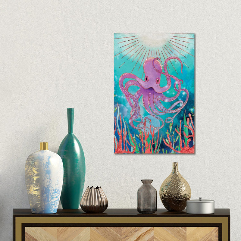 Octopus Magic by Olivia Bürki - Gallery-Wrapped Canvas Giclée on Canvas, Wrapped Canvas, 30.48 cm H x 45.72 cm W