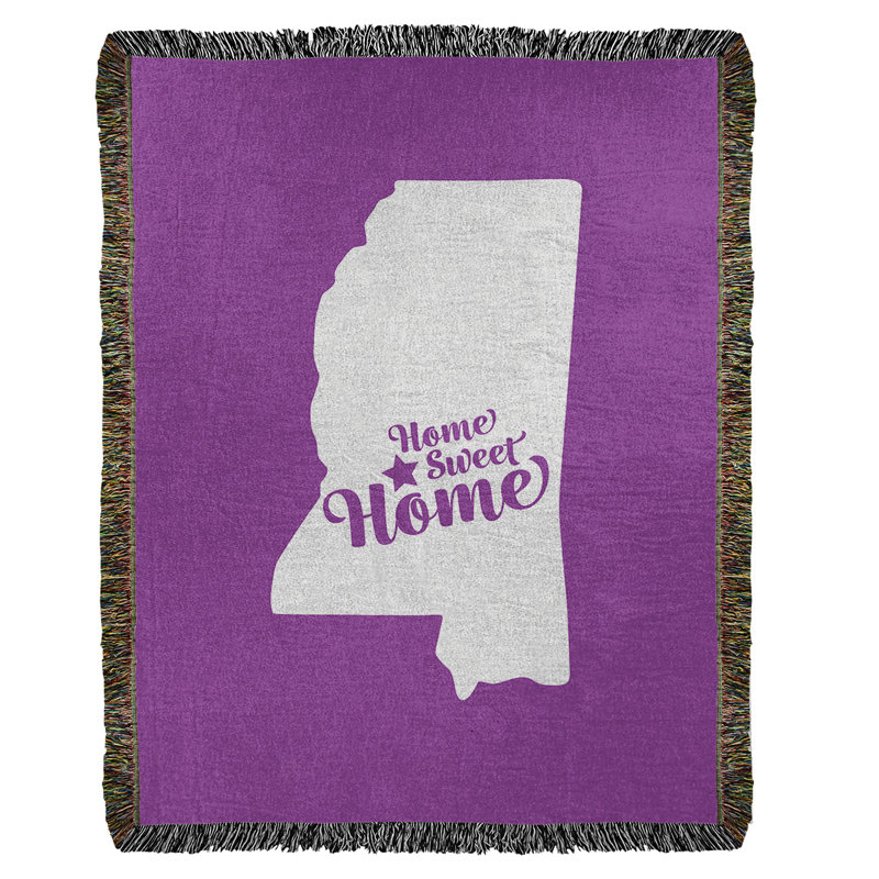 Hand Woven Throw Blanket, 37" W x 52" L, Violet