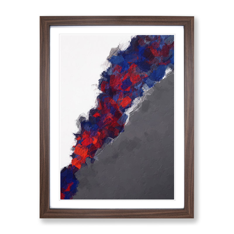 Heartbreaker Abstract - Single Picture Frame Painting, 64cm H x 46cm W x 2cm D, Walnut