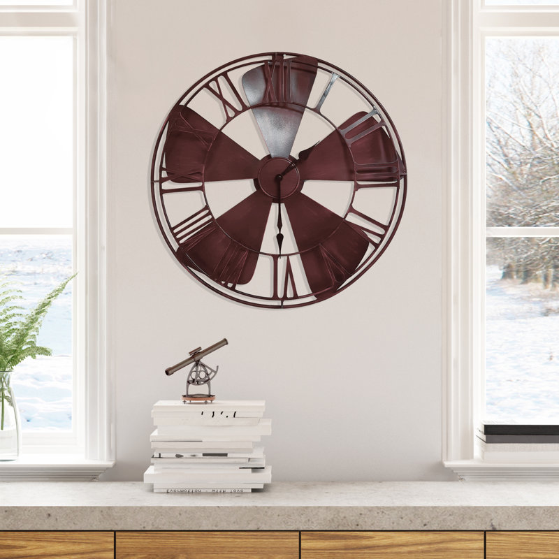 Kinser Metal Wall Clock, 55cm H x 55cm W x 4cm D