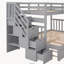 Lit superposé avec lit gigogne simple (un lit simple en haut et un lit double en bas), gris