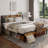 Kewarra Platform, Metal Bed Frame with Storage Headboard, Sturdy and Stable-886860225-886860227