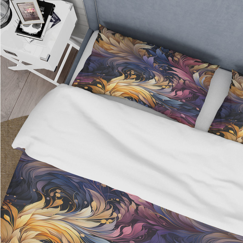 Ensemble de housse de couette multicolore, Housse de couette simple + 1 taie décorative stan
