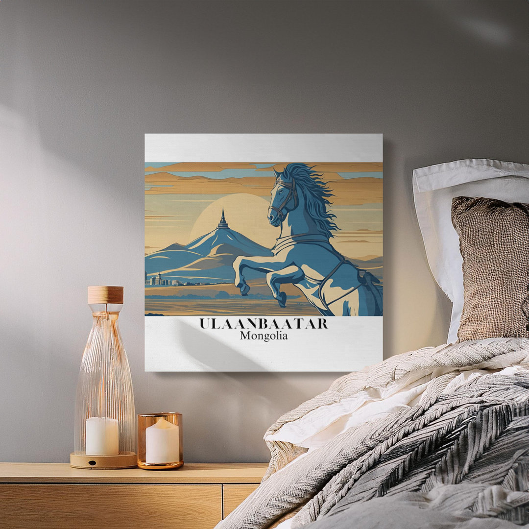 Ulaanbaatar Horse Canvas Art, Mongolia Wall Decor, Gallery Wrapped Print, Ready to Hang, Modern Art, Archival Quality