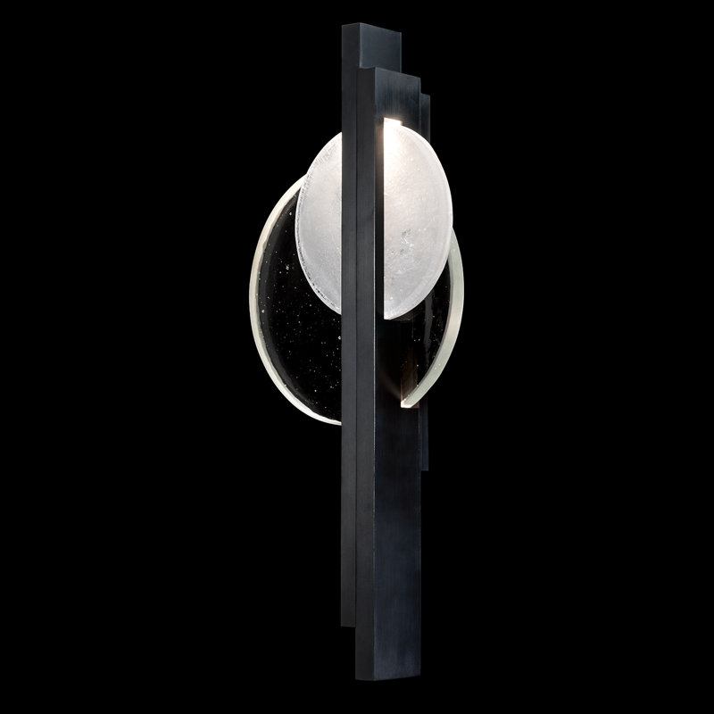 Selene 2 - Light LED Flush Mounted Sconce, Black, 26" H x 11.5" W x 3.5" D