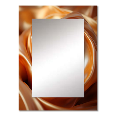Orange Abstract spiral cyclone tranquility - Abstract Spirals Large Mirror, Orange Decorative Wall Mirror, Printed Metal Art