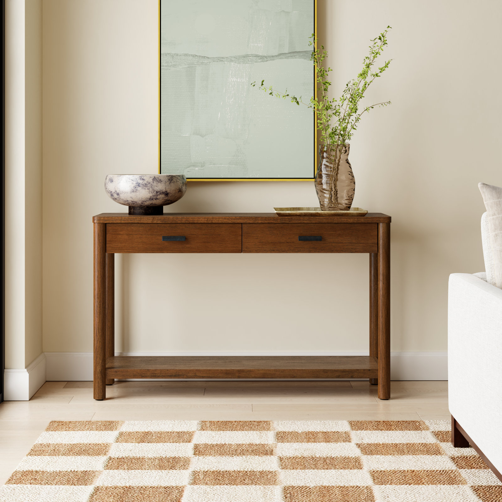 Kaplan 48" Console Table, Medium Oak