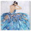 «Blue And Festive», élégante princesse robe glamour sur toile bleue pour chambre