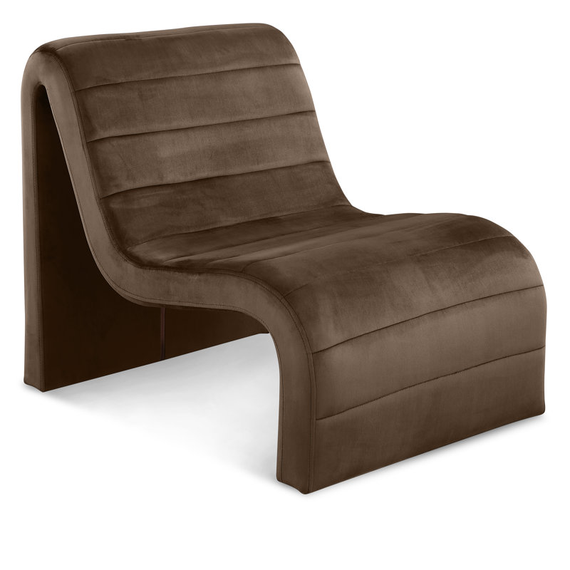 Ivy 26.5'' Wide Tufted Velvet Side Chair, Brown Velvet