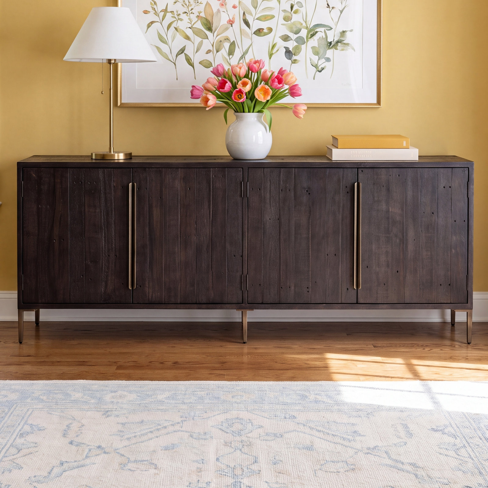 Riggs Pine Sideboard, Dark Carbon