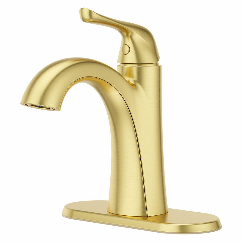 Robinet de salle de bain monotrou avec drain Willa, Or brossé