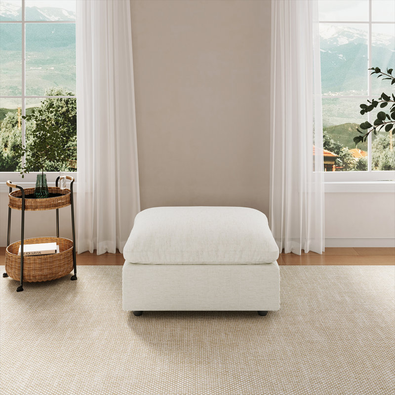 Canapé avec repose-pieds Cloud, Crème, crème