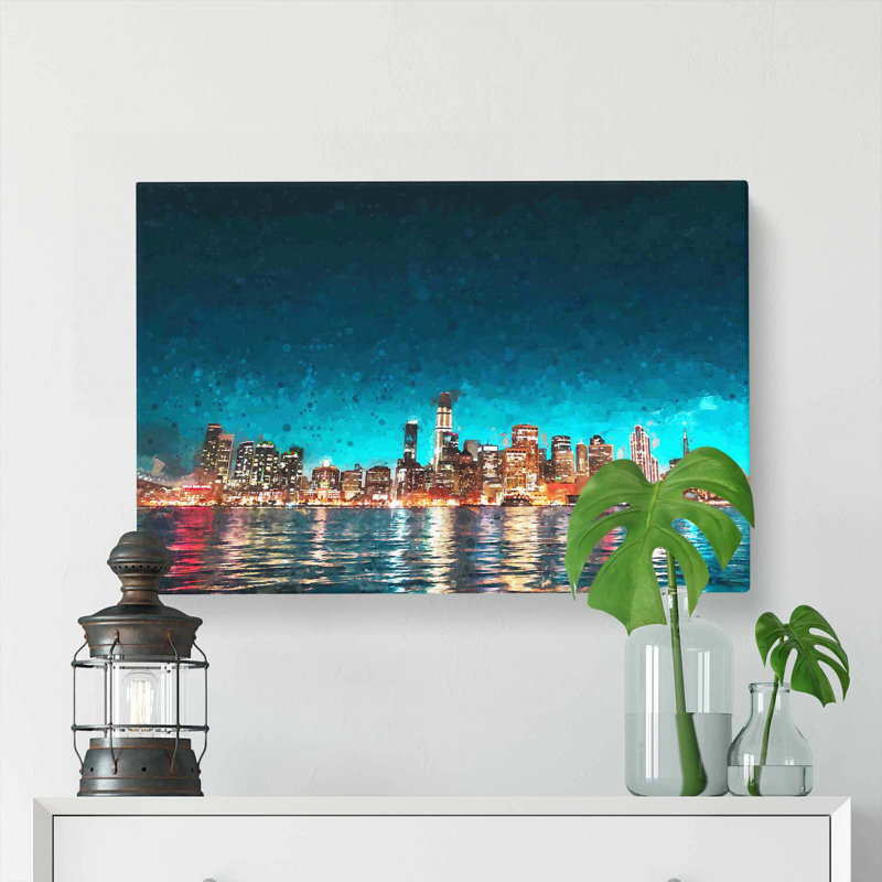 Reflection of the San Francisco Skyline - Wrapped Canvas Graphic Art Print, 35cm H x 50cm W x 3cm D