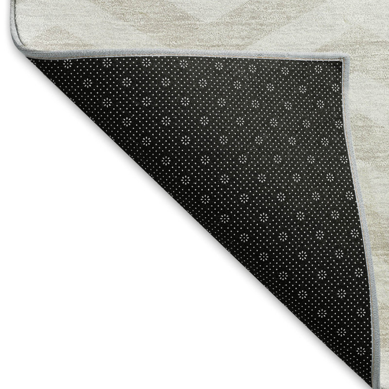 Tapis ivoire Prisco lavable à la machine de qualité supérieure, Rectangle 1 pi 8 po x 2 pi 6 po