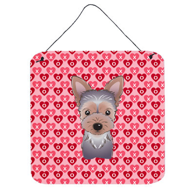 Décoration murale dame chiot yorkie