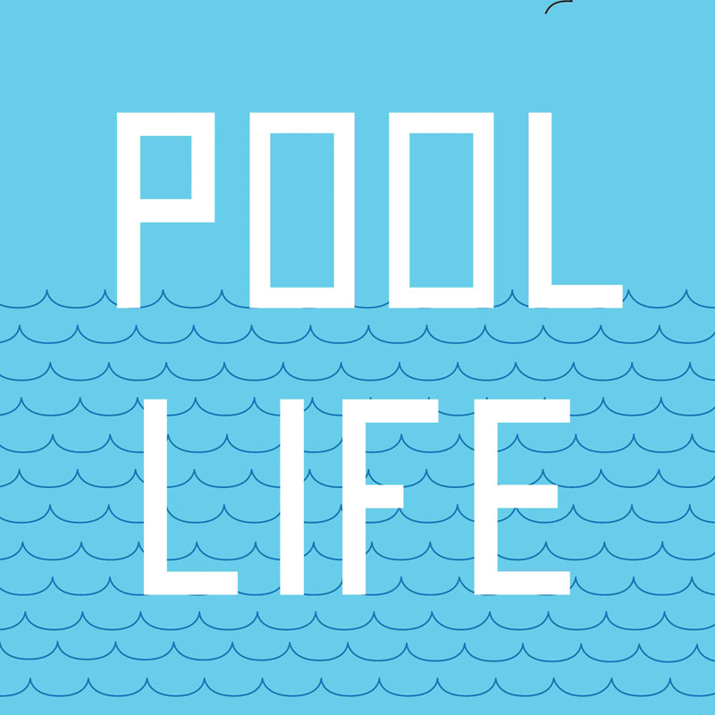 «Pool Life Swimmer» - impression, H 12 po x l 12 po, Non, Toile tendue