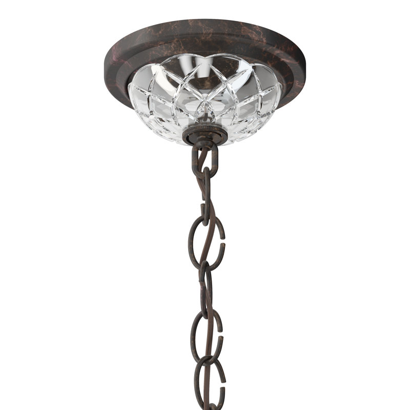 Bagatelle Pendant, Heirloom Bronze, Heritage Handcut Crystal Clear, 12.5" H x 10.5" W x 10.5" D