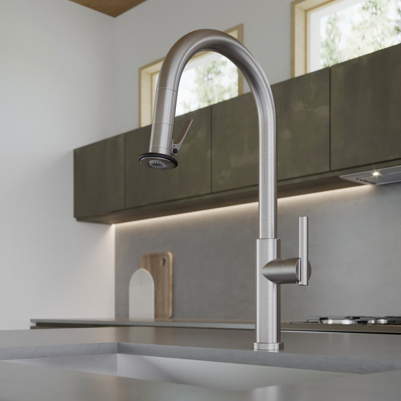 Pull-Down Kitchen Faucet - Trigger Spray, Polished Chrome